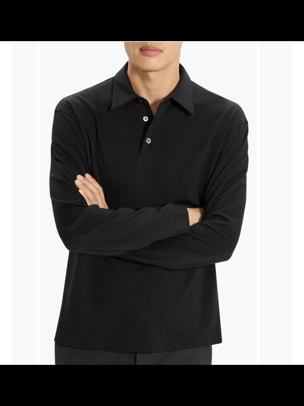 Nordstrom Extra Fine Merino Wool Polo Sweater Size M black Made in Italy